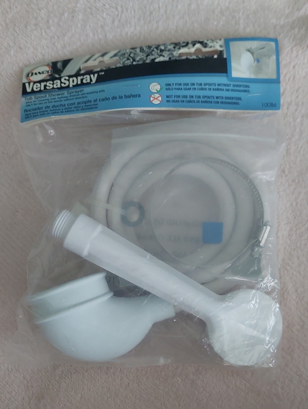 Danco VERSASPRAY White Tub Spout Shower Sprayer NIB